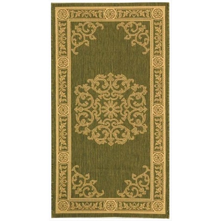 Safavieh 2 Ft. -7 In. X 5 Ft. Small Rectangle Indoor-Outdoor Courtyard- Olive And Natural- Machine Made Rug CY2914-1E06-3